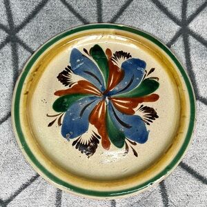 Antique Mexican Puente Talavera Majolica Polychrome Pottery Plate Decor B1